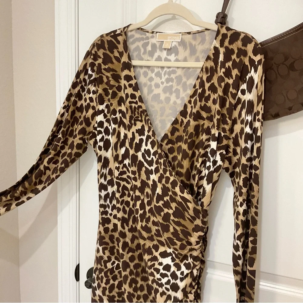 Michael Kors Leopard Print Dress Size 12, EUC - Picture 3 of 6